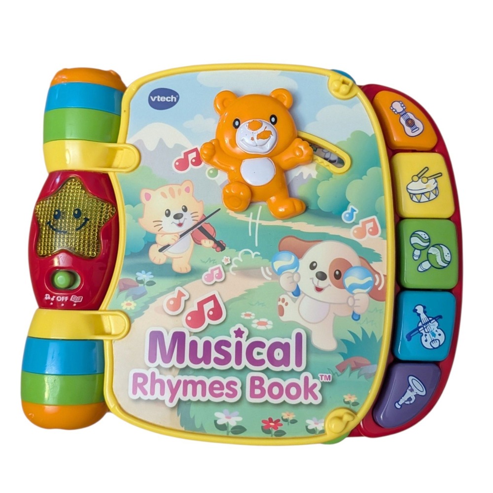 VTech Musical Rhymes Book Interactive Learning Toy Electronic Tested & It Works!